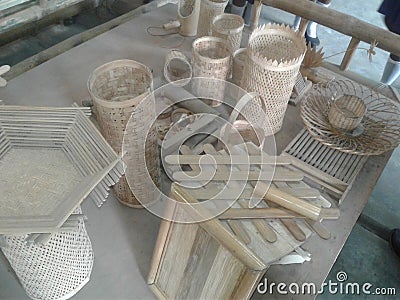 Bamboo craft design from assam bamboo Stock Photo