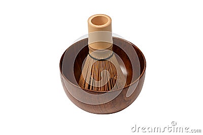 Bamboo crown and bamboo bowl isolated on a white background Stock Photo