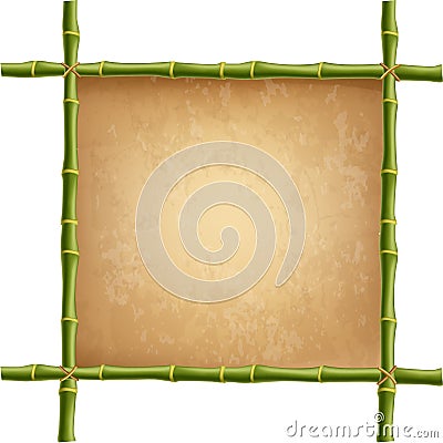 Bamboo design blank mockup template. Rope, paper, canvas Vector Illustration