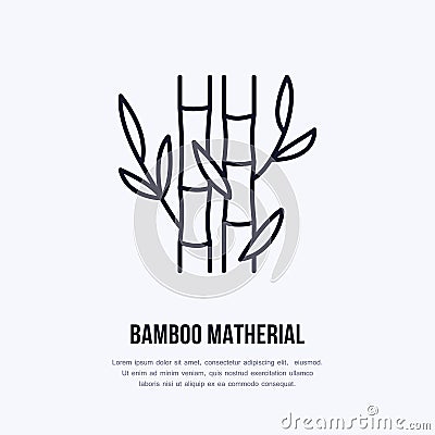 Bamboo fiber flat line icon. Vector sign for matherial property Vector Illustration