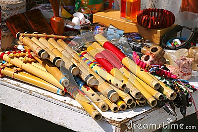 Bamboo flutes in tajin town, veracruz, mexico I Stock Photo