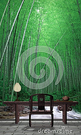 Bamboo garden Stock Photo