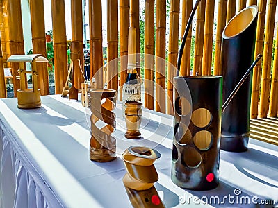 Bamboo handcrafts in Nicaragua Stock Photo