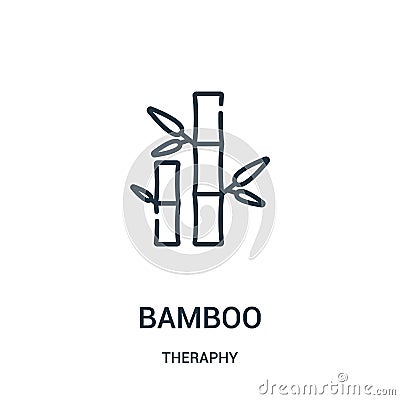 bamboo icon vector from theraphy collection. Thin line bamboo outline icon vector illustration Vector Illustration