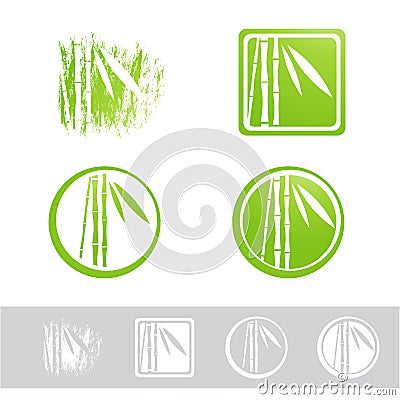 Bamboo Logo Design Set Vector Illustration