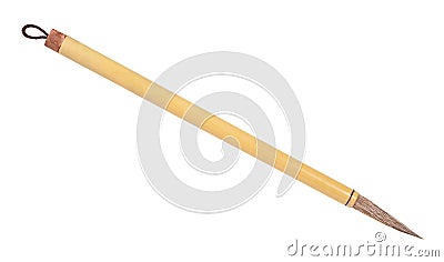 Bamboo paintbrush with round goat hair tip Stock Photo