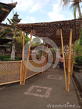 Bamboo partition use in Art Center, Denpasar, Bali Editorial Stock Photo