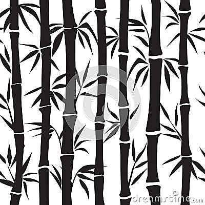 Bamboo pattern. Vector silhouette Vector Illustration