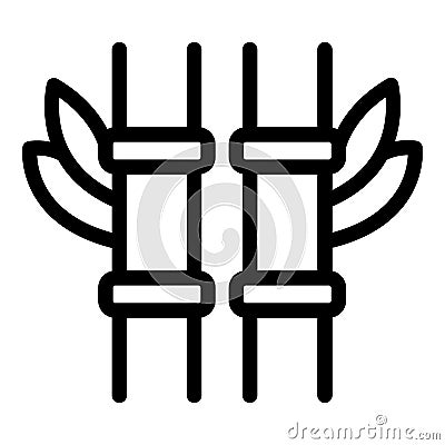 Bamboo plant icon outline vector. Kyoto plant Vector Illustration