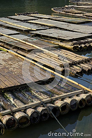 Bamboo Rafts Stock Photo