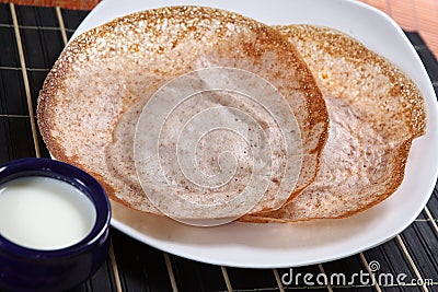 Bamboo rice appam Stock Photo