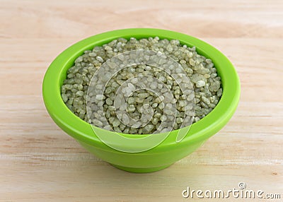 Bamboo rice in a small bowl on a wood table Stock Photo