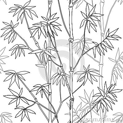 Bamboo Seamless Pattern Vector Illustration