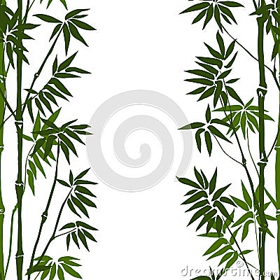 Bamboo Seamless Vertical Pattern Vector Illustration