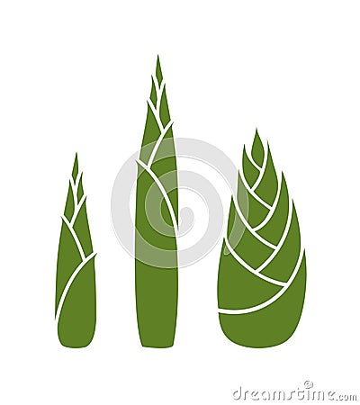Bamboo shoots logo. Isolated bamboo shoots white background Vector Illustration
