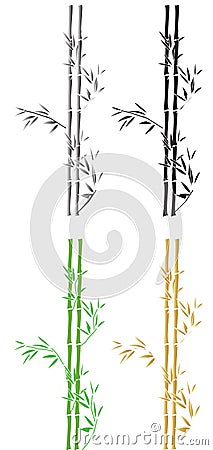 Bamboo silhouttes Vector Illustration