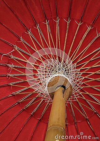 Bamboo structure of an umbrella Stock Photo