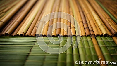 A bamboo surface texture background, providing a unique and natural backdrop for text or logos. Stock Photo