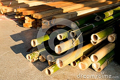 Bamboo timber construction material Stock Photo