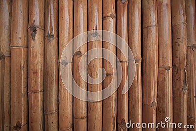 Bamboo wall background in the building. Close up bamboo wall Stock Photo