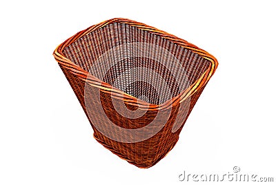 Bamboo Weave Laundry Baskets on a white background 3d render Stock Photo