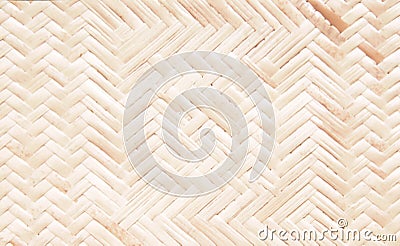 Bamboo wood mat in interlace seamless shaped patterns for texture or background top view Stock Photo