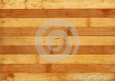 Bamboo wood scratched board realistic photo texture. Warm striped background for your design. Stock Photo