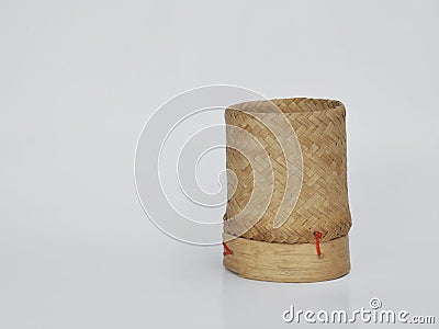 Bamboo wooden rice box Stock Photo