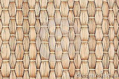 Bamboo woven beige mat handmade background. Stock Photo