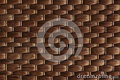 Bamboo woven brown mat handmade background. Wicker wood texture. Stock Photo