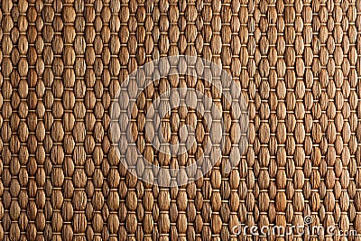 Bamboo woven brown mat handmade background. Stock Photo