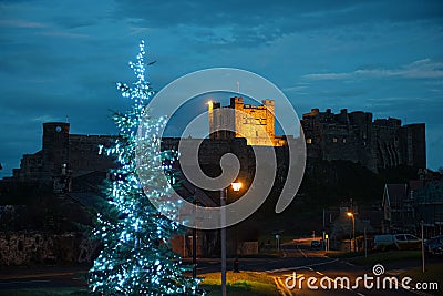 Bamburgh Castle, Northumberland, from the West Stock Photo