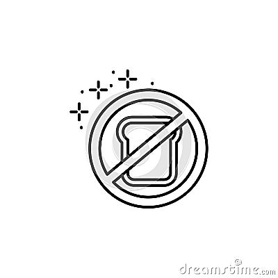 Ban bred icon. Simple line, outline vector of diet icons for ui and ux, website or mobile application Stock Photo