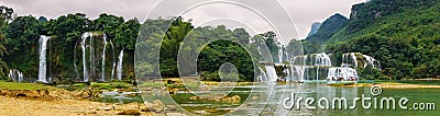 Ban Gioc Waterfall in Cao Bang, Vietnam Stock Photo