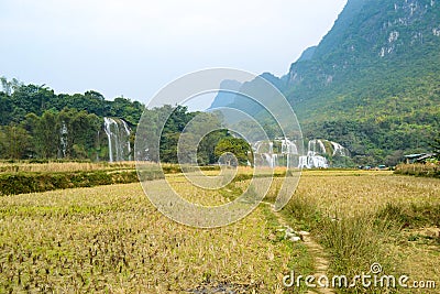 Ban Gioc Waterfall or Detian Falls, Vietnam's best-known waterfall located in Cao bang Stock Photo