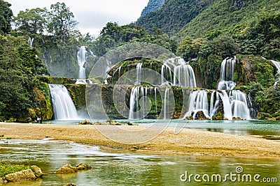 Ban Gioc Waterfall, North Vietnam Stock Photo