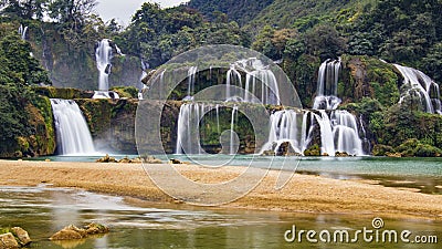 Ban Gioc Waterfall, North Vietnam Stock Photo