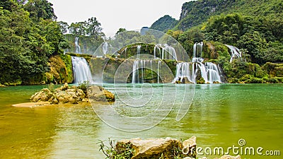 Ban Gioc Waterfall, North Vietnam Stock Photo