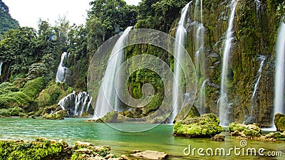 Ban Gioc Waterfall, North Vietnam Stock Photo