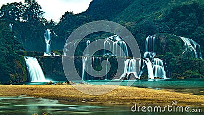 Ban Gioc Waterfall, North Vietnam Stock Photo