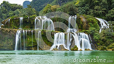 Ban Gioc Waterfall, North Vietnam Stock Photo