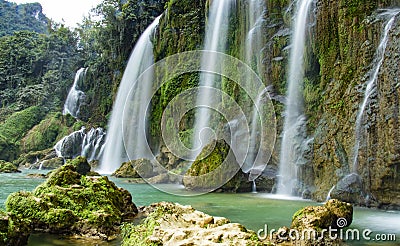 Ban Gioc Waterfall, North Vietnam Stock Photo