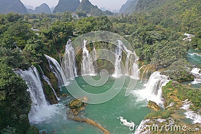 Ban Gioc Waterfall in North Vietnam Stock Photo