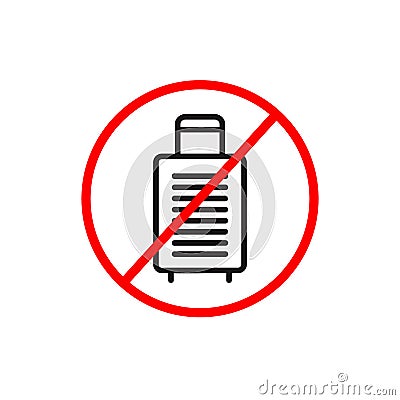 Ban on luggage. Vector sign Vector Illustration