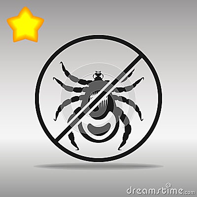 Ban mites black Icon button logo symbol Vector Illustration