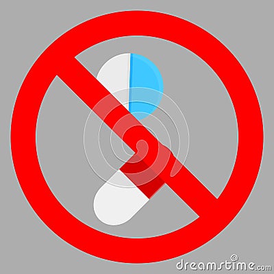 Ban tablet icon flat Vector Illustration