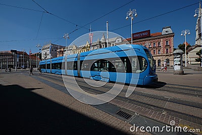 Bana Josipa Jelacica square tram Zagreb Croatia Editorial Stock Photo