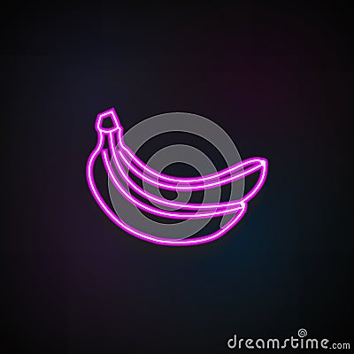 Banan icon. Element of Fruit icons for mobile concept and web apps. Neon Banan icon can be used for web and mobile Stock Photo