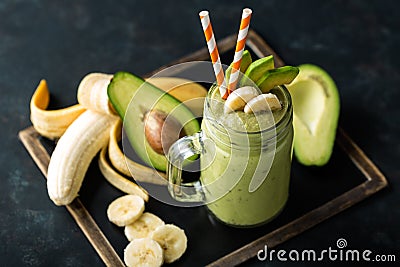 Banana and avocado smoothie Stock Photo
