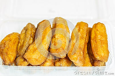 Banana bake Honey in box Stock Photo